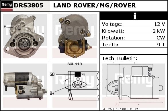 DELCO REMY Käynnistinmoottori DRS3823